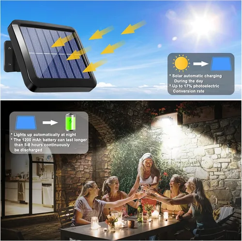 Miniatura 2 de Luces solares para pared exterior con sensor de movimiento, 56 LED ultra brillantes IP65 impermeables Luz solar separable para porche, cable de 16.4