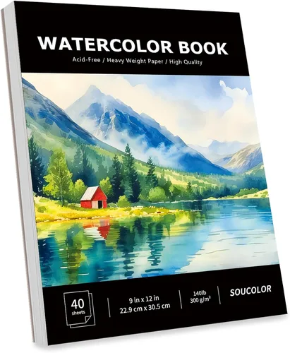 Miniatura 19 de Soucolor - Cuaderno de bocetos de 9 x 12 pulgadas, paquete de 4 de 100 hojas, encuadernado en espiral, libre de ácido (68 libras/100 g/m²), papel