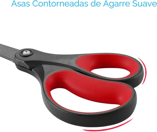 Miniatura 3 de LIVINGO Paquete de 2 tijeras antiadherentes de titanio de 8 pulgadas, agarre cómodo profesional de acero inoxidable, multiusos, tijeras rectas