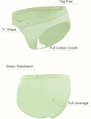 Miniatura 2 de Molasus Cotton Crossover Maternity Underwear Under Bump Pregnancy Bikinis Panties
