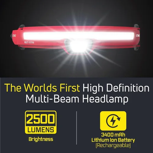 Miniatura 6 de Liteband Bundle PRO PureHD - Linterna frontal LED recargable de 2500 lúmenes, funciona con pilas, linterna de cabeza brillante, luz de casco duro