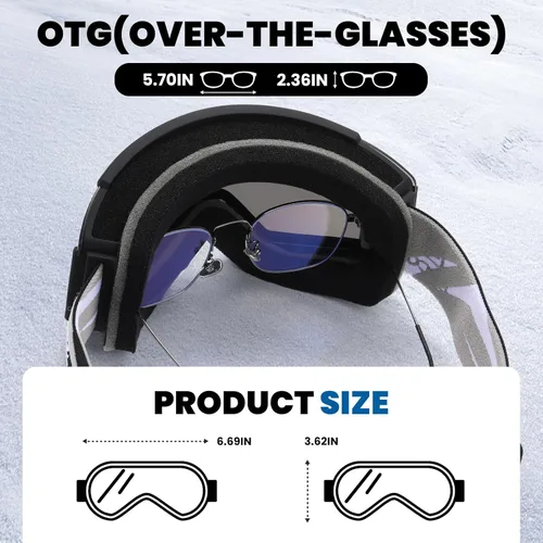 Miniatura 4 de DUCO OTG DCS003 - Gafas de esquí y snowboard para hombres y mujeres, protección UV400, antiniebla, esquí, nieve