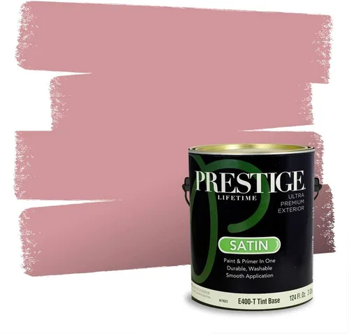 Miniatura 631 de Prestige Paints Pintura exterior e imprimación en uno, 1 galón, plano, coincidencia comparable de Valspar* Amber Rose*
