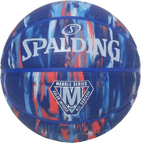 Miniatura 8 de Spalding Baloncesto Basic No. 7 - Mármol de goma Azul