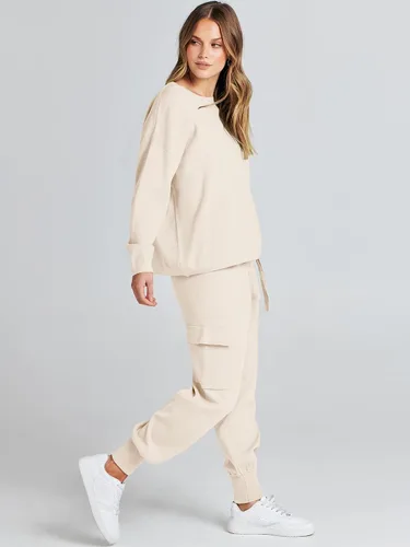 Miniatura 3 de Caracilia Conjunto de dos piezas para mujer, suéter de punto de manga larga y pantalones deportivos tipo cargo