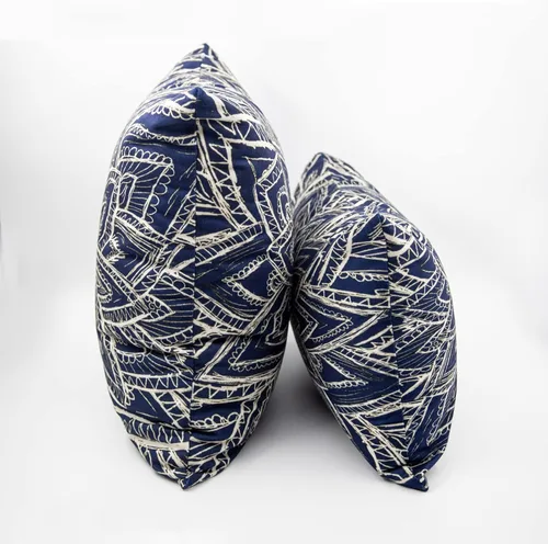 Miniatura 5 de Juego de 2 fundas de almohada decorativas de felpa cuadrada moderna azul marino abstracto con cremallera oculta para sofá del hogar, funda de cojín