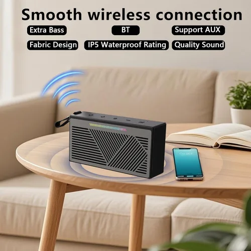 Miniatura 5 de Altavoz Bluetooth, altavoces Bluetooth inalámbricos portátiles con sonido HD, altavoz impermeable IPX5 con luces LED RGB, Bluetooth5.3
