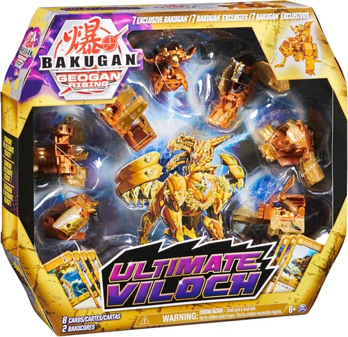 Miniatura 7 de Bakugan Ultimate Viloch, Bakugan exclusivo 7 en 1, incluye BakuCores y tarjetas de intercambio, figura de acción coleccionable Geogan Rising
