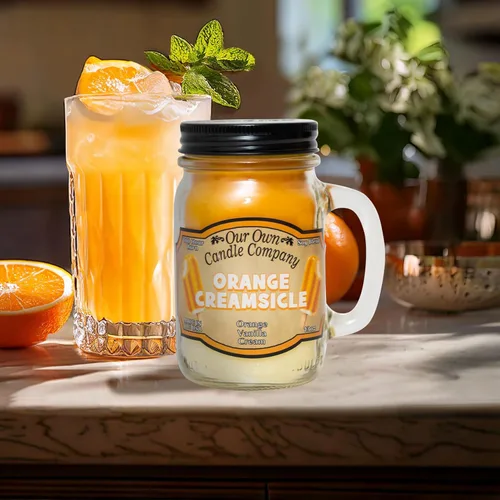 Miniatura 3 de Our Own Candle Company, Orange Creamsicle - Vela perfumada en tarro de masón, 100 horas de tiempo de combustión, 13 onzas