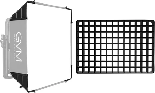 GVM - Difusor plegable con rejilla de colmena para luz de video LED RGB 1500D, adecuado para iluminación de estudio, fotografía de retrato,