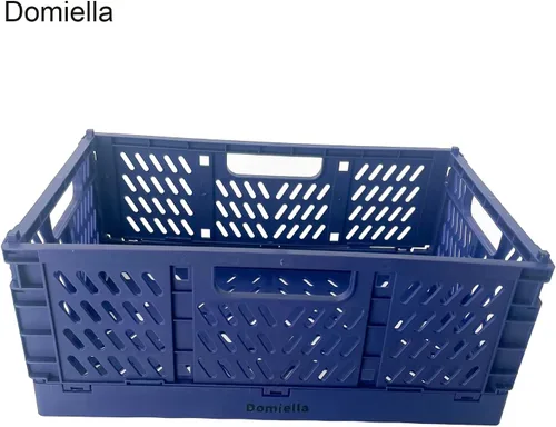 Miniatura 6 de Domiella Paquete de 2 cajas para almacenamiento, cajas de almacenamiento apilables de plástico, plegables para oficina, hogar, cocina, dormitorio