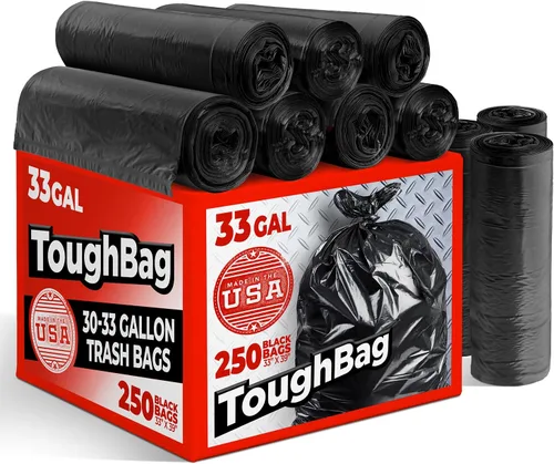 Miniatura 7 de ToughBag 30-33 Galón Bolsas de basura resistentes (50 UNIDADES) 3 Mil Bolsas de basura para contratistas – Bolsas negras resistentes