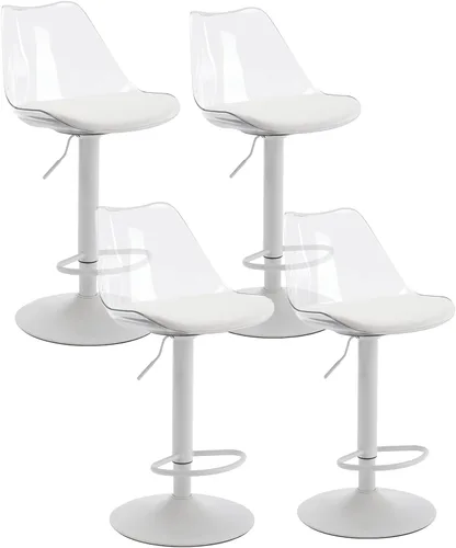 Miniatura 9 de Taburetes de bar, taburetes de bar, taburetes de bar ajustables, taburetes de bar transparentes, taburetes de bar giratorios, con tapizado de piel
