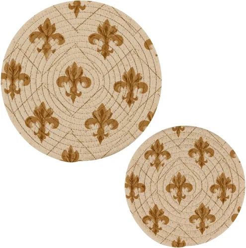 Miniatura 23 de Naanle Juego de salvamanteles de algodón moderno con diseño de estrellas y bandera de Estados Unidos para el 4 de julio, 2 posavasos redondos