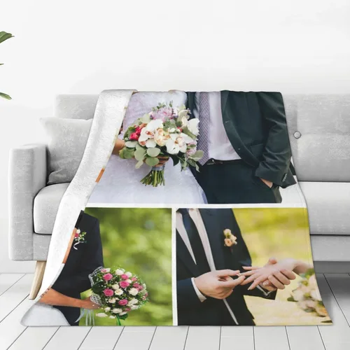 Miniatura 11 de Manta personalizada con texto, fotos, manta personalizada para cumpleaños de adultos y niños, boda, Navidad, Halloween, Día del Padre, Día