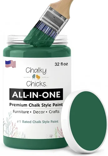 Miniatura 143 de Chalky Chicks - Pintura mate a la tiza, no requiere lijado, 4 onzas líquidas, color gris oscuro (Gun Metal Gray), para muebles, pintura sin Gris
