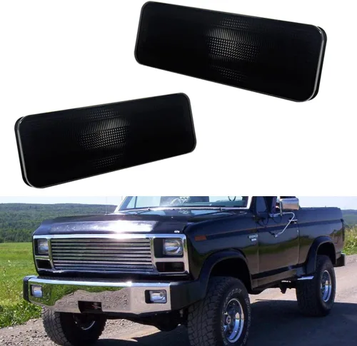 Miniatura 10 de Para 1980 1981 1982 1983 1984 1985 1986 Ford BRONCO F-150 F-250 F-350 Luces de marcador laterales de parachoques delantero lente ámbar LED Luces LED