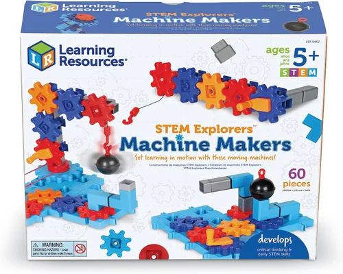 Miniatura 8 de Learning Resources STEM Explorers Machine Makers - 60 piezas, a partir de 5 años, juguetes Montessori de construcción, actividades de ingeniería