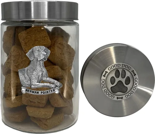 Miniatura 9 de Heritage Pewter Basset Hound Good Dog Treat Jar – Tarro de golosinas de 34 onzas con tapa hermética a rosca Regalo para propietarios de Basset