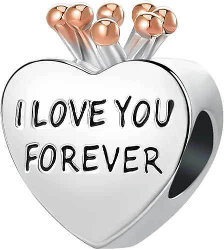 Miniatura 2 de NanMuc Corazón de oro rosa mamá I Love You Forever Crown Joyería para mujer Charms para pulseras para madre