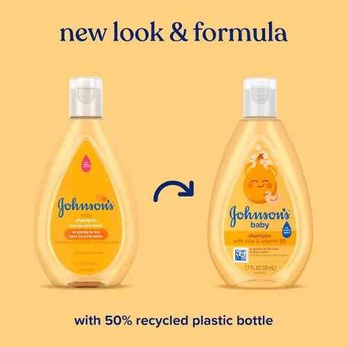 Miniatura 2 de Johnson's - Champú para bebé con fórmula suave sin desgarros, tamaño de viaje, 1.7 onzas líquidas