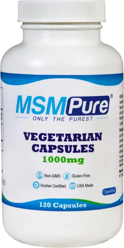 KALA HEALTH MSMPure MSM Cápsulas vegetarianas – 1,000 mg de MSM de origen estadounidense por cápsula para la salud de las articulaciones, apariencia