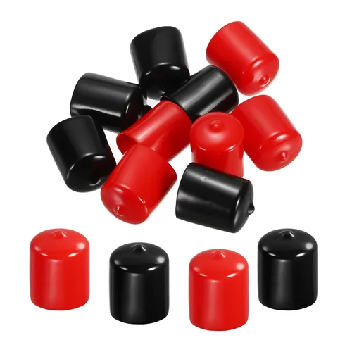 Miniatura 23 de MECCANIXITY 50 unids tapas de goma Surtido de 0.079 in PVC vinilo tornillo rosca protector para tornillo tornillo negro rojo
