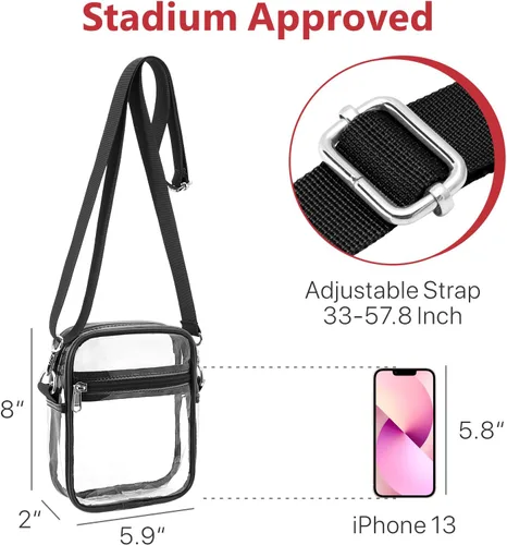 Miniatura 8 de PACKISM Paquete de 2 bolsas de aseo aprobadas por la TSA y bolsa transparente aprobada por el estadio, venta de paquetes, 1 mediano, 1 grande blanco