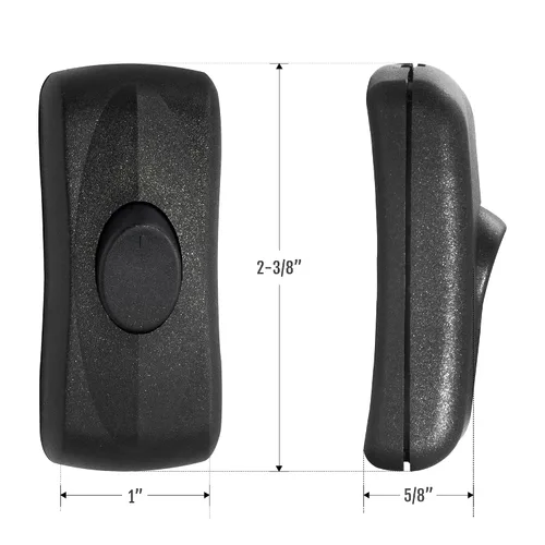 Miniatura 5 de Betus Interruptor de cable en línea AC12V/110V/220V MAX 2A - Interruptores de botón de cable de encendido/apagado en línea para lámpara