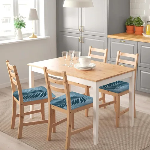 Miniatura 3 de SearchI Juego de 6 fundas de asiento para sillas de comedor, fundas de asiento elásticas con estampado, extraíbles y lavables, fundas de cojín