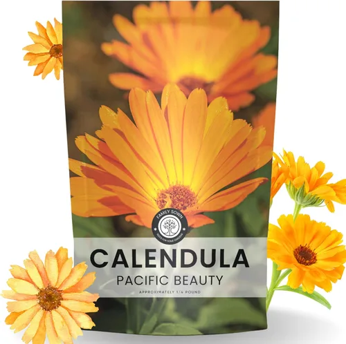 Miniatura 9 de Calendula Pacific Beauty - Paquete grande de 1 onza - 3,000 semillas de flores para plantar - Calendula officinalis