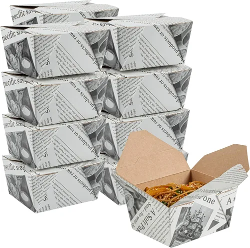 Miniatura 24 de Restaurantware Bio Tek - Cajas para llevar de 30 onzas, 200 loncheras para llevar, cierre de tabulación, resistentes al calor, desechables, de papel