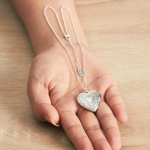 Miniatura 5 de Philip Jones Medallón de corazón chapado en plata, chapado en plata, No es una piedra preciosa