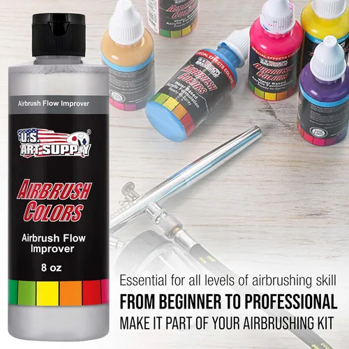 Miniatura 5 de U.S. Art Supply Mejorador de flujo de aerógrafo, botella de 8 onzas, aditivo para mejorar el flujo de pintura acrílica, reducir obstrucciones