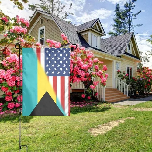 Miniatura 5 de Bandera de las Bahamas de Estados Unidos para el jardín, 12 x 18 pulgadas, pancartas verticales, cartel de doble cara para decoración del hogar
