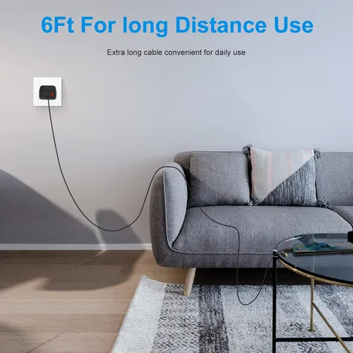 Miniatura 6 de Cable USB C a USB C, 60 W, 2 unidades tipo C a tipo C, cable de carga rápida de 6 pies C para Samsung Galaxy S25 S24 S23 Ultra S22 A53 A03S A04S A16