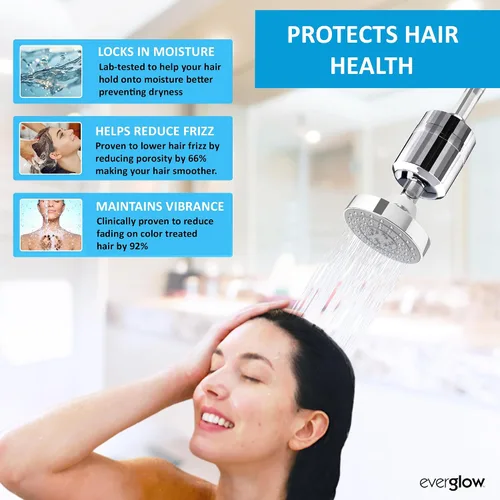 Miniatura 2 de EVERGLOW Filtro de ducha de alto rendimiento, elimina 100% el cloro, hidrata la piel y el cabello con picazón seca, ayuda con la caspa, eccema