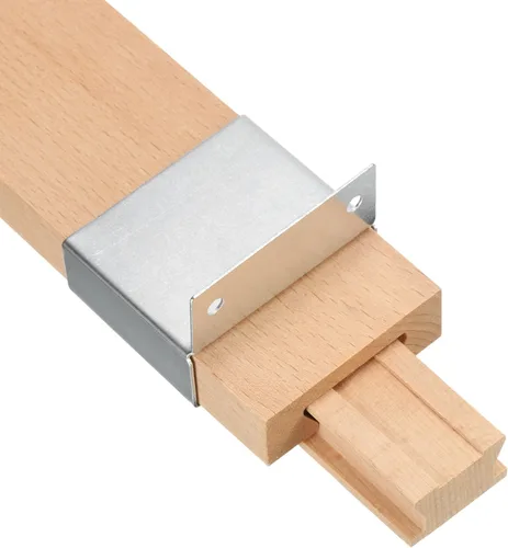 Miniatura 11 de uxcell 2 juegos de correderas de madera para cajones con soporte deslizante de metal, guía central de madera clásica, kit de repuesto de rieles