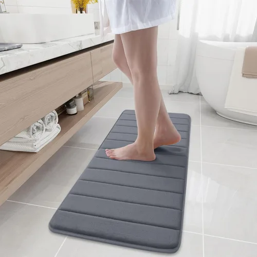 Buganda Tapete de baño de espuma viscoelástica, 47 x 17 pulgadas, ultra suave y antideslizante, absorbente de agua y lavable a máquina, tapete para