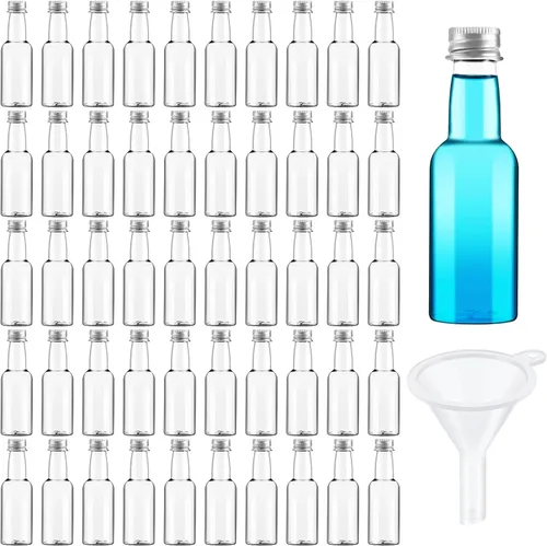 Miniatura 14 de Tessco 100 Piezas Botellas Pequeñas de Licor de Plástico Mini Botella de Aderezo para Ensalada Navidad Pequeños Chupitos de Alcohol con Tapa Vino