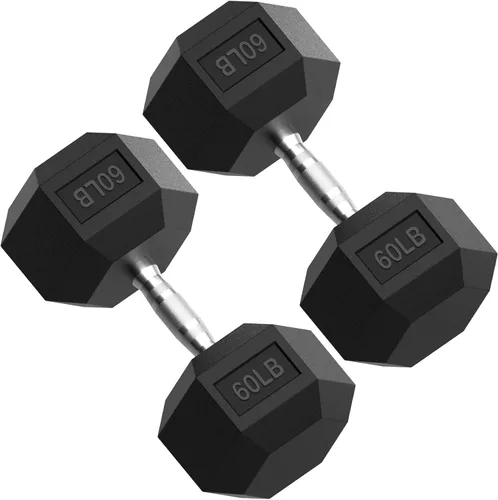 Miniatura 15 de PAPABABE HEX Juego de Mancuernas 2.5-125lb, Mancuernas de Gimnasio en Casa con Revestimiento de Goma, Mancuernas de Pesas para Ejercicio y Fitness