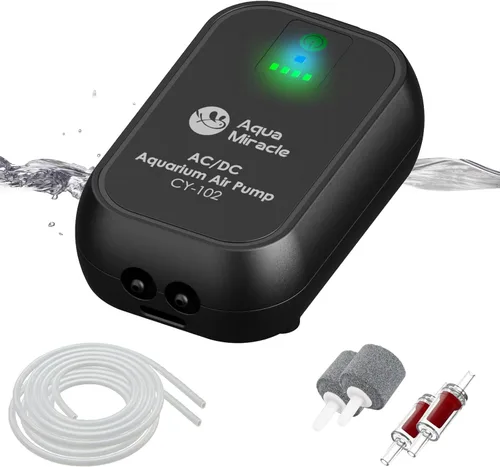 AquaMiracle USB Aquarium Air Pump Rechargeable Aerator for Bait Bucket, Portable Battery Powered Air Pump for Aquarium, Fish Tank Air Pump for Negro