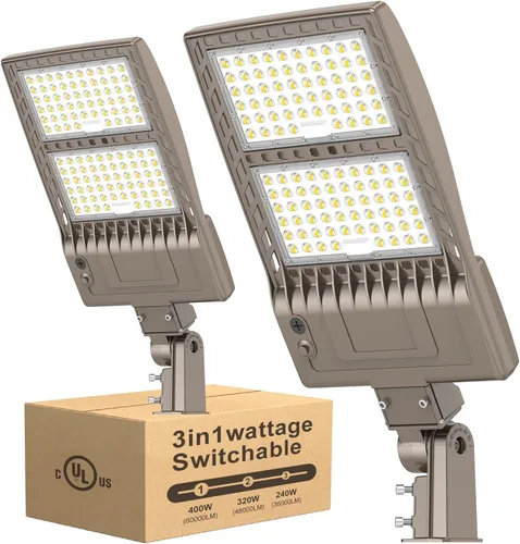 Miniatura 25 de Luces LED de estacionamiento de 480 V 150 W 21000 LM LED Shoebox Pole Lights Fixture 400W HID/HPS Reemplazo 5000K IP65 AC 277-480V UL Listado