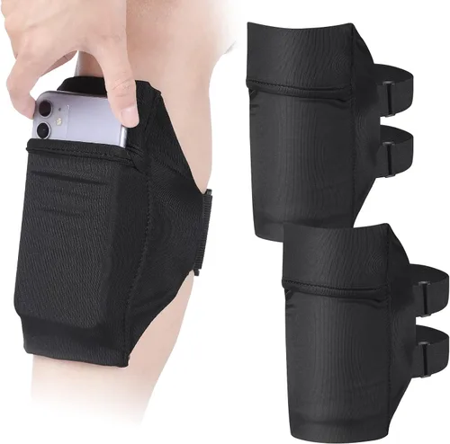 Jadive Paquete de 2 correas para las piernas para teléfono celular, soporte para teléfono inteligente, banda antideslizante para el tobillo, correas