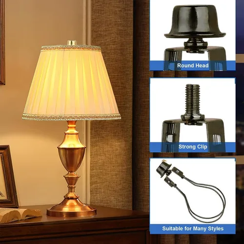 Miniatura 6 de WEAVERBIRD Lamp Shade Holder, Clip on Lampshade Adapter, Lamp Shade Light Bulb Clip Adapter, Spring Clip for Light Bulbs, Antique Brass