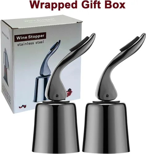 Miniatura 5 de Tapones de vino para botellas de vino con tapón de botella de vino al vacío de acero inoxidable con corchos de vino reutilizables de silicona, a