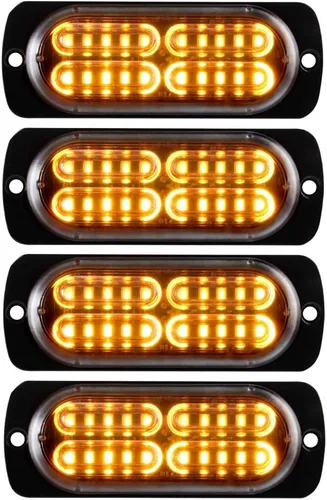Barra de Luz LED Estroboscópica de Emergencia Súper Brillante de 12-24V con 20 LED, Advertencia de Precaución y Peligro para Construcción,