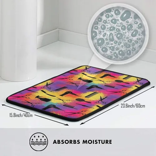 Miniatura 3 de Alfombras de baño suaves y antideslizantes, herramientas de peluquería y peluquería, tapete absorbente para puerta de entrada exterior, tapete