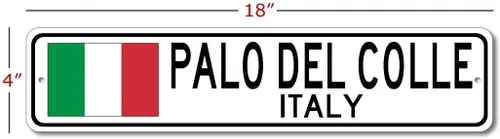 Miniatura 2 de Palo Del Colle, Italia - Letrero de bandera italiana - Letrero de metal novedoso para decoración del hogar, decoración de pared de restaurante