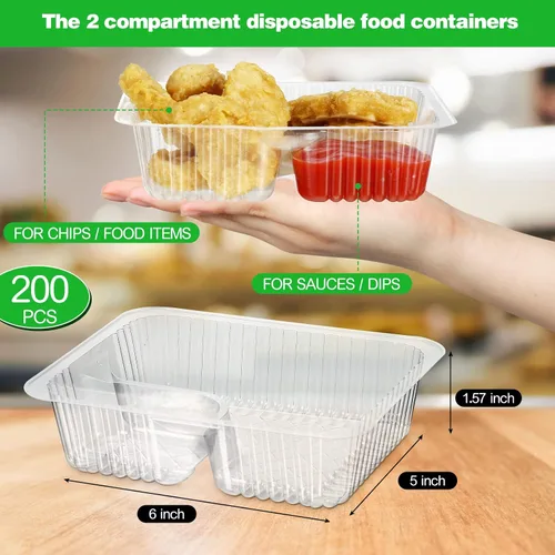 Miniatura 2 de Baderke 200 bandejas para nachos desechables de plástico de 6 x 5 pulgadas, recipientes de nacho de 12 onzas para suministros de fiesta nocturna